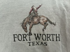 ComfortWash Mens Fort Worth Texas 100% Cotton Crewneck Short Sleeve Shirt Gray M