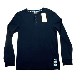 Scotch & Soda Shirt Mens Small Blue Long Sleeve Henley Free Thinkers Organic Tee