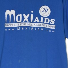 Hanes Maxi Aids Mens Blue Printed T-Shirt Short Sleeve Round Neck Size L