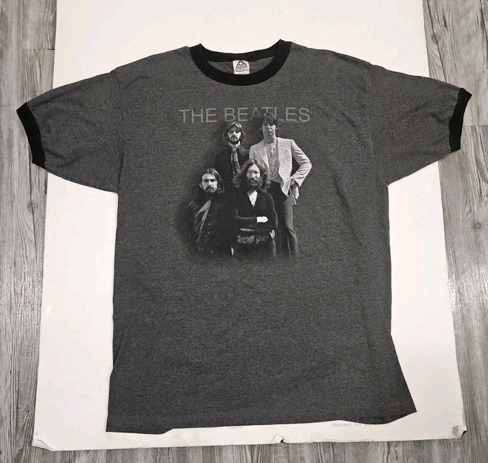 The Beatles Y2k AAA Men’s T Shirt Size XL Dark Gray John Paul George Ringo VTG