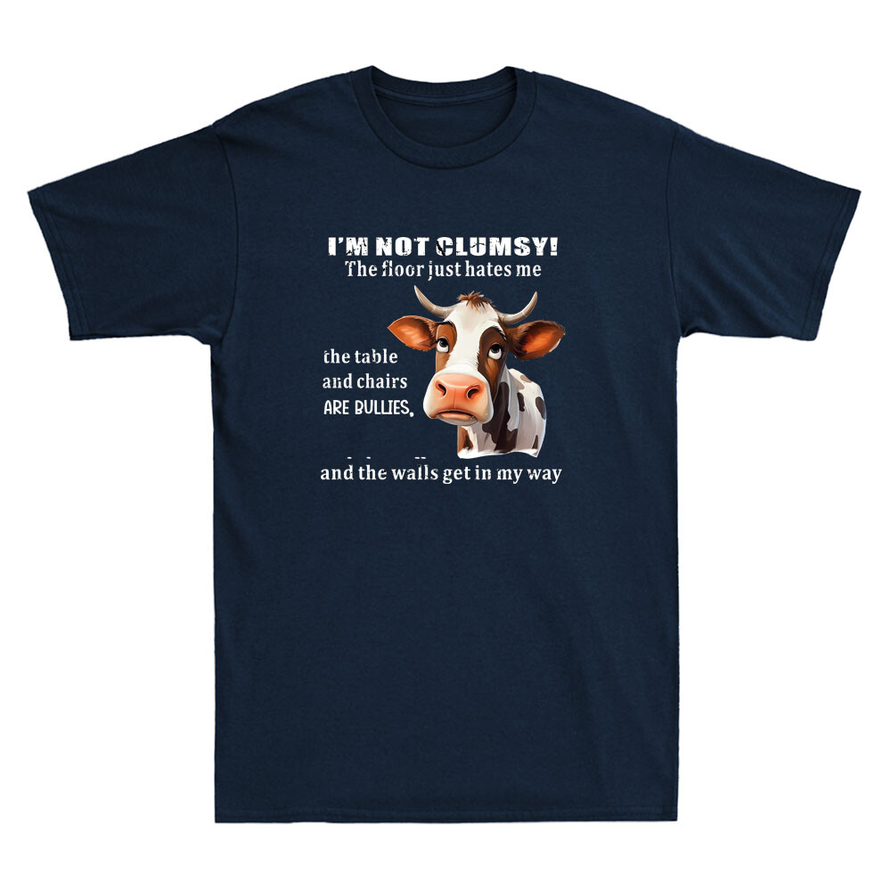 Cow I’m Not Clumsy The Floor Just Hates Me The Table Funny Vintage Men’s T-Shirt