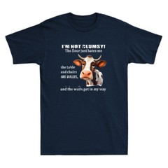 Cow I’m Not Clumsy The Floor Just Hates Me The Table Funny Vintage Men’s T-Shirt