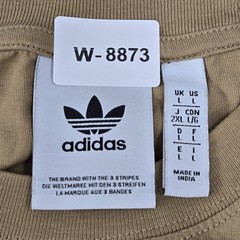 Adidas Men Shirt L Brown Colorblock Trefoil Logo Activewear Short Sleeve