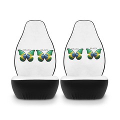 Brazil Flag Butterfly Car Seat Covers – Polyester Front Seat Protector