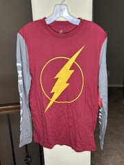 The Flash Graphic Long Sleeve Men’s T-Shirt Size S NEW Hero Comics DC
