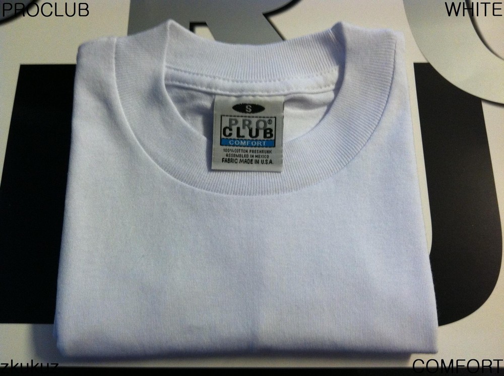 6 NEW PROCLUB COMFORT PLAIN T-SHIRT BLANK WHITE TEE PRO CLUB SMALL S 6PC