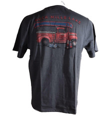 NWT G.H. Bass & Co Rock Mills Lake Asphalt-Gray Truck T-Shirt Crew Neck Medium