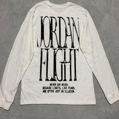 Jordan Long Sleeve Shirt Mens Medium White Flight Graphic Tee