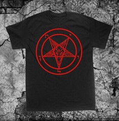 Pentagram Shirt – Punk Occult Gothic Satan Metal Baphomet Satanic Skull Skeleton