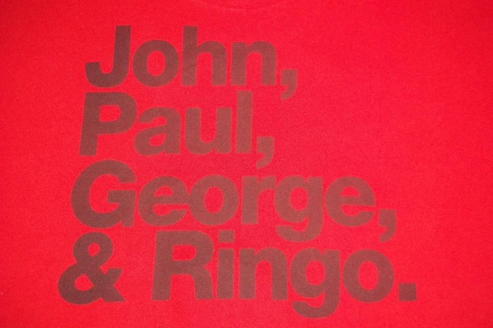 The Beatles John Paul George & Ringo Original T-Shirt Adult XL faded letters
