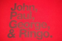 The Beatles John Paul George & Ringo Original T-Shirt Adult XL faded letters