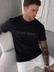 Don’t Quit Tee 180g Cotton Vintage Street Unisex Summer