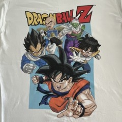 Dragon Ball Z White Long Sleeve Graphic Print Crew Neck T-Shirt Size M