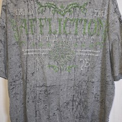 Affliction Mens T-Shirt Sz 2XL Short Sleeve Tried True Side Lace Up Crewneck