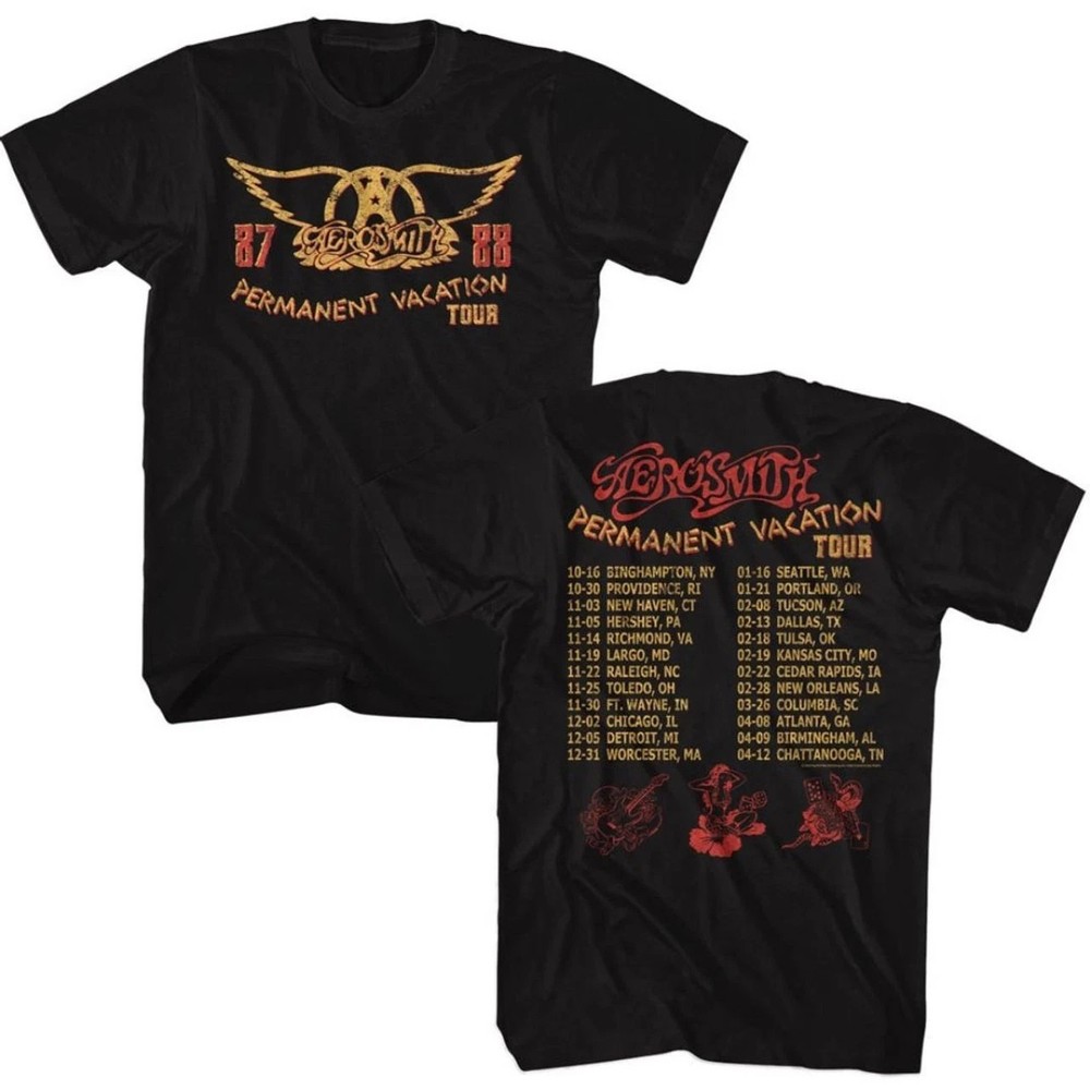 Aerosmith Permanent Vacation Tour ’87-88 Men’s Unisex Concert T-shirt