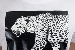 Roberto Cavalli Men’s White Graphic Leopard Crewneck T-Shirt Size S M L XL