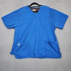 Carhartt Shirt Mens XL Blue Classic Fit Ripstop Scrub Top V Neck Pockets Stretch