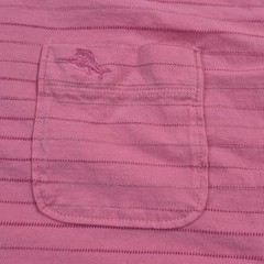 Tommy Bahama Shirt Mens Large Pink Striped Pocket Tee Cotton Casual Crewneck