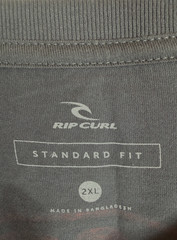 NWT Rip Curl Short Sleeve T-Shirt Gray with Red Logo Graphics (2XL)