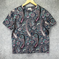 ETRO Milano Paisley Print T Shirt Top Mens L Multicolor Italy Cotton Short