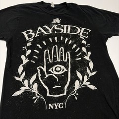 Bayside NYC Logo Dbl Sided size Small Black T Shirt Post Punk Emo Band Merch Tee