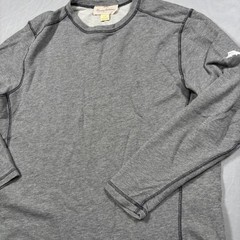Tommy Bahama Reversible Shirt Mens Large Gray Waffle Knit Cotton Long Sleeve Tee