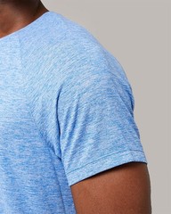 Cool Men’s Active T-Shirt | Raglan Short Sleeve | Quick Dry | Anti-Odor, Blue…