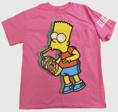 Neff x The Simpsons Mens Bart All Syrup Super Squishee Pink Shirt New M, L, XL