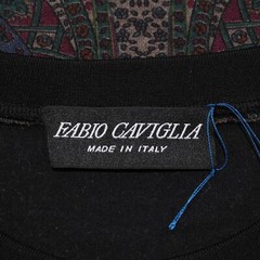 Fabio Caviglia NWOT Long Sleeve T-Shirt Size Medium in Dark Taupe/Multi Print