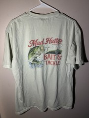 Mad Hatter Co Bait N Tackle Tshirt Xl Mens Comfort Colors Fishing Bass Lure Tee