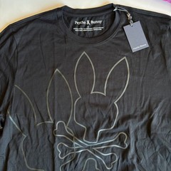 Psycho Bunny San Diego HD Print Graphic Tee Black Pima Cotton Mens 9 XXXL NEW