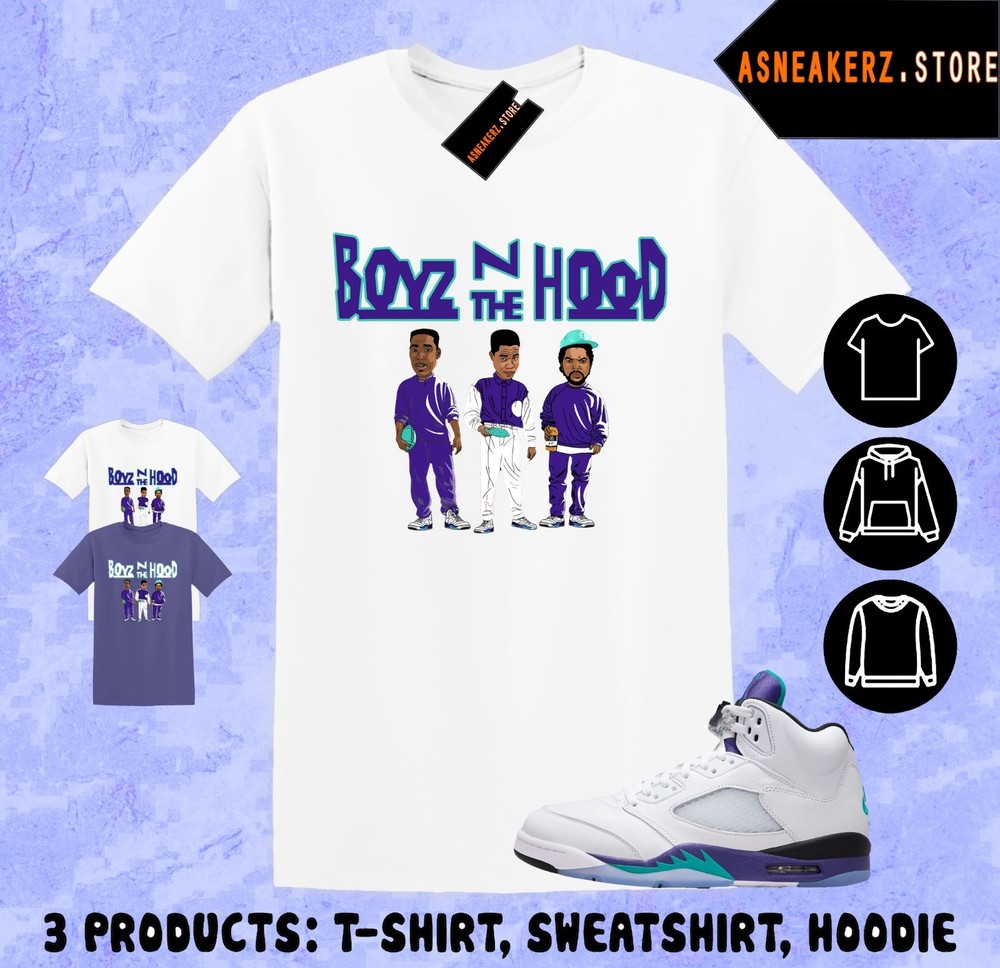 Tee Shirt Matching AJ 5 Grape 2025 To Match Sneaker Sneakerhead Boyz T-Shirt