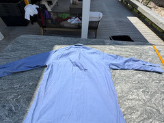 Vintage Men’s Blue Cotton Long-Sleeve Shirt, Size Medium