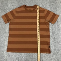 Patagonia Organic Cotton Mid-Weight Pocket Tee Shirt Brown Stripe Mens L Skate