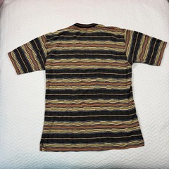 VTG Giorgio Danieli Mens Knit Shirt XL 3D Textured Wavy Stripe Multi Italy Made