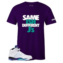Purple Same Ish Different J’s Sneaker T-shirt to Match Air Jordan Retro 5 Grape