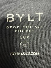 BYLT Drop Cut LUX Pocket Shirt Mens XL Black NTRS 2022 No Price Curved Hem Tee