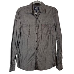 Authentic Icon US Tour Chambray Shirt Size Small City Print Minimalist Retro