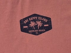 Siesta Key Beach Florida One Happy Island Souvenir T-shirt Size M ComfortWash