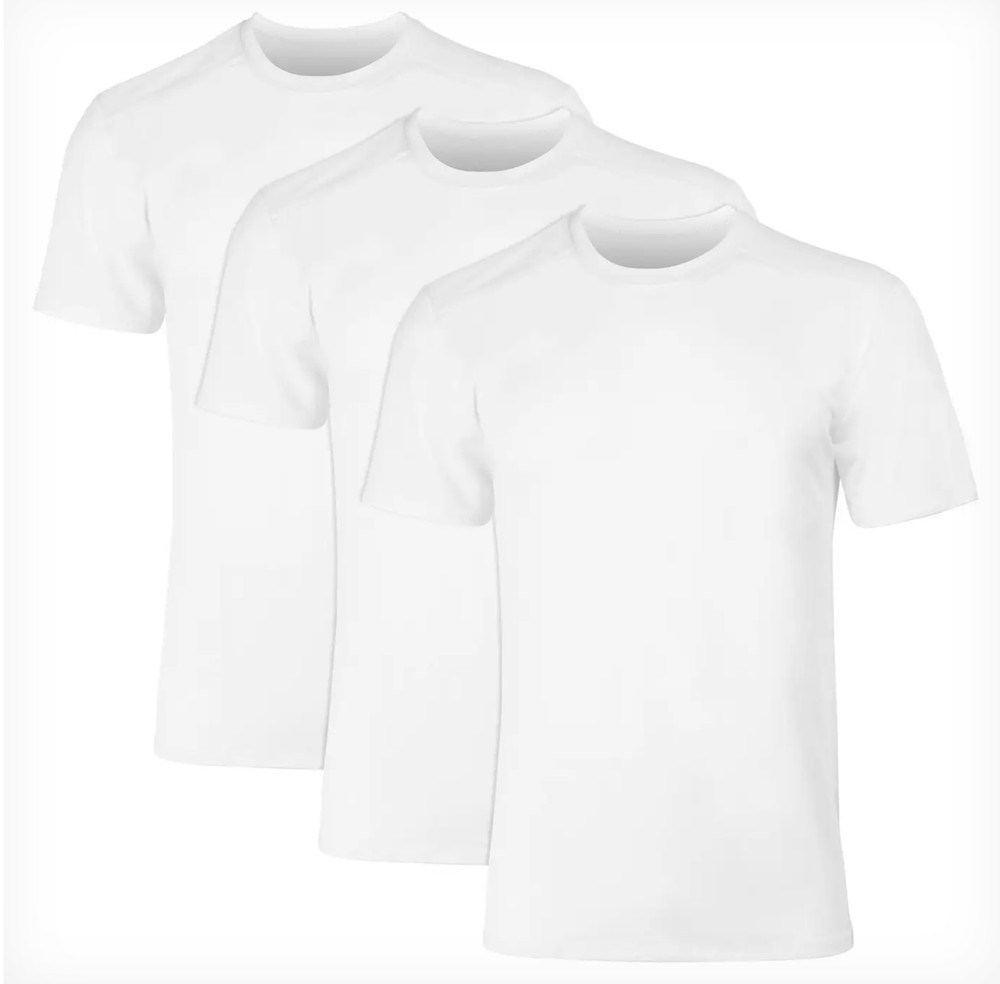 New Hanes Men’s 3 Pack X-Temp Breathable Mesh Tagless White T-Shirt Medium 38-40