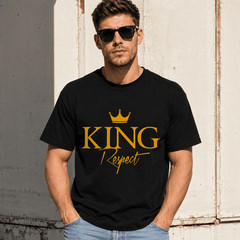 King Crown Respect Graphic T-Shirt Men’s Stylish Royal Streetwear Tee