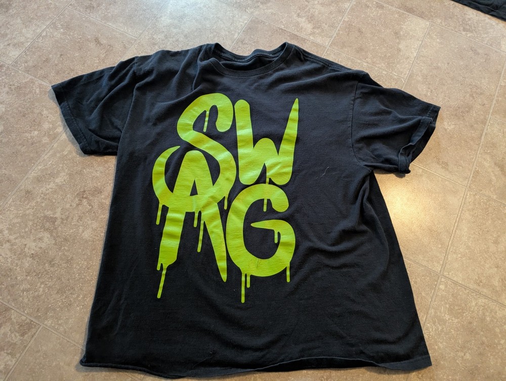 Y2k large vintage SWAG T-Shirt Green Black