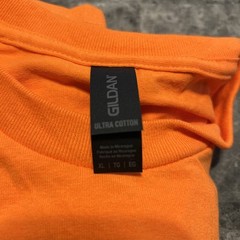 Gildan Mens 50/50 USA Cotton/Polyester Plain Short Sleeves T-Shirt orange. 0