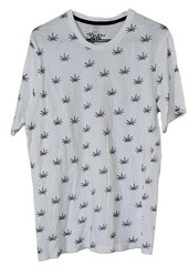 Eighty Eight Brand Men’s White Cannabis Leaf Graphic Crew Neck T-Shirt Short M