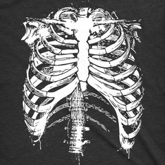 Mens Splattered Rib Cage T Shirt Cool Skeleton Costume Halloween Tee for Guys