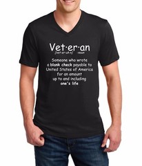 V-neck Veteran Definition T Shirt Fathers Day Gift Veterans Day US Army Military