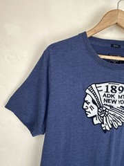Abercrombie & Fitch Muscle Fit T Shirt Blue Size XXL Large Applique Graphic Y2K