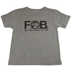 Vintage 1992 FOB Hong Kong Graphic T-Shirt XL Heather Gray January 18th Tee
