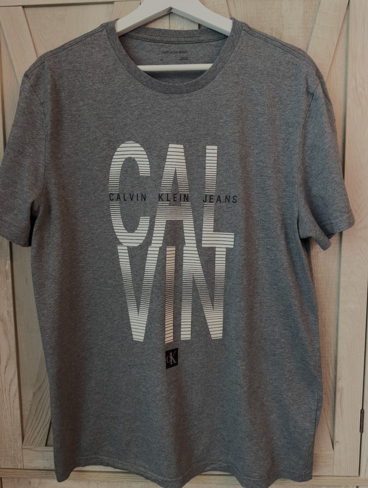 Calvin Klein Jeans Graphic T-Shirt Large Heather Gray