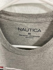 Nautica Shirt Mens XS Gray Sailing Flags Graphic Tee Tagless Nautical Patriotic